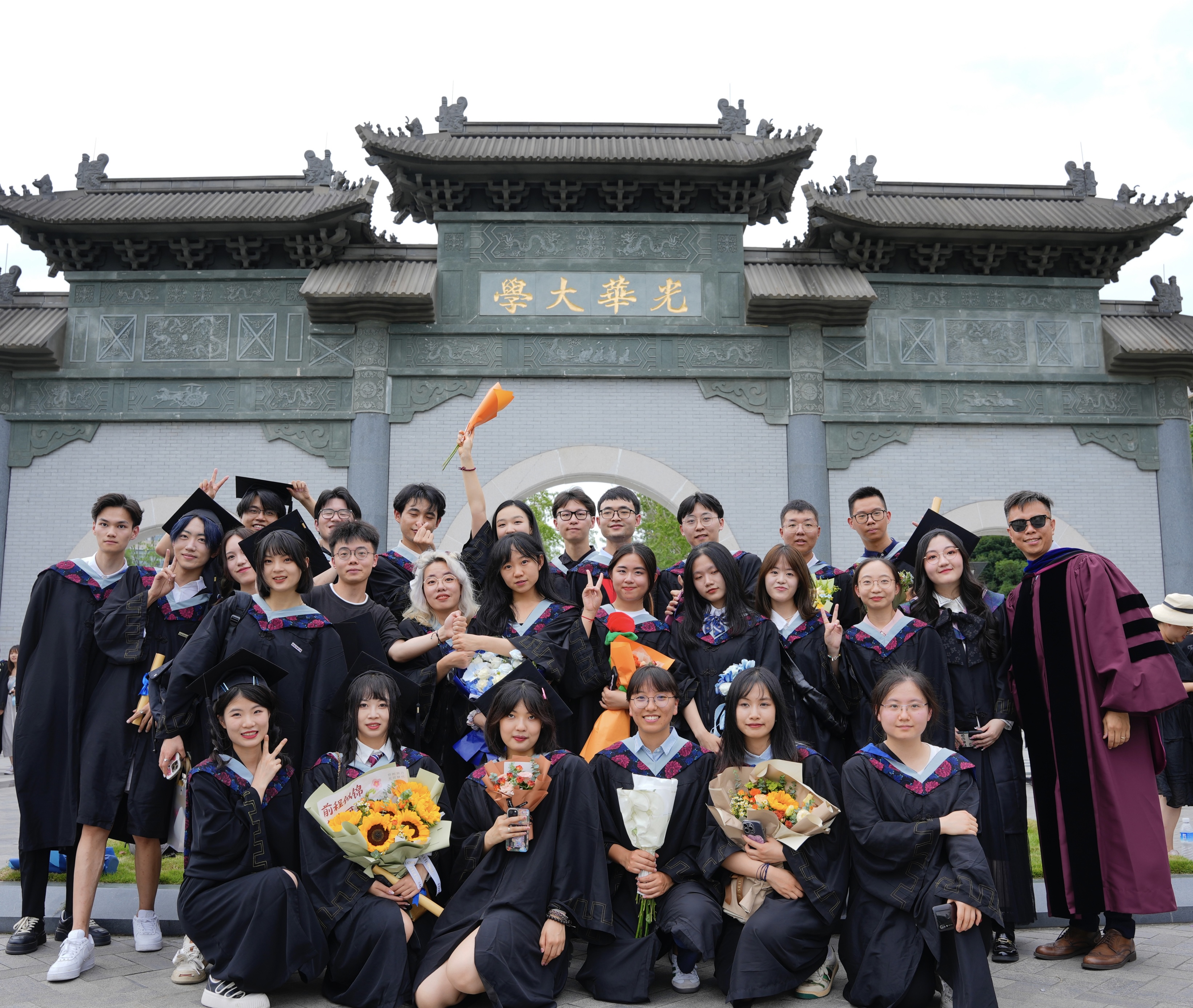 Group photo with students
