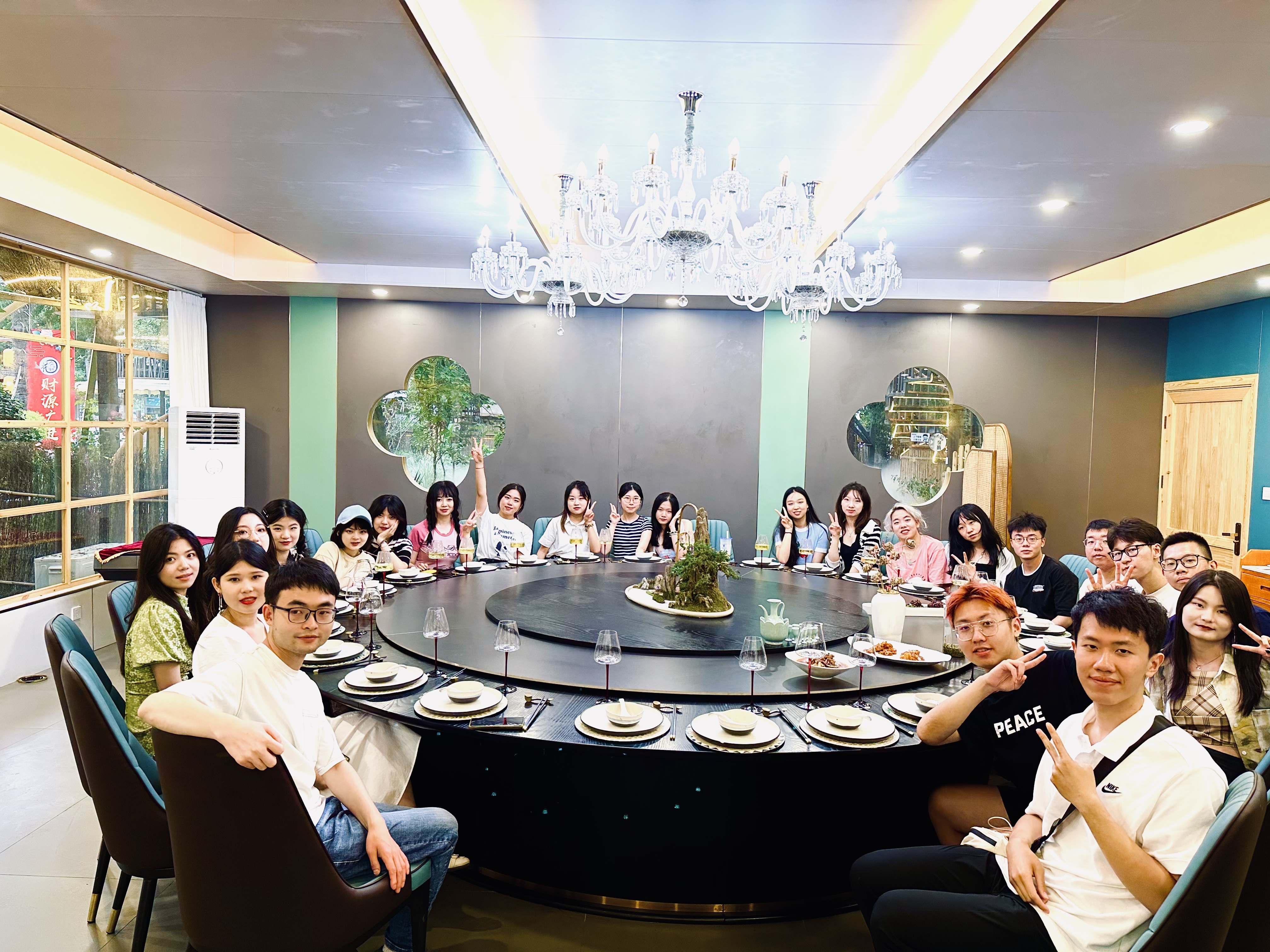 Group photo with students